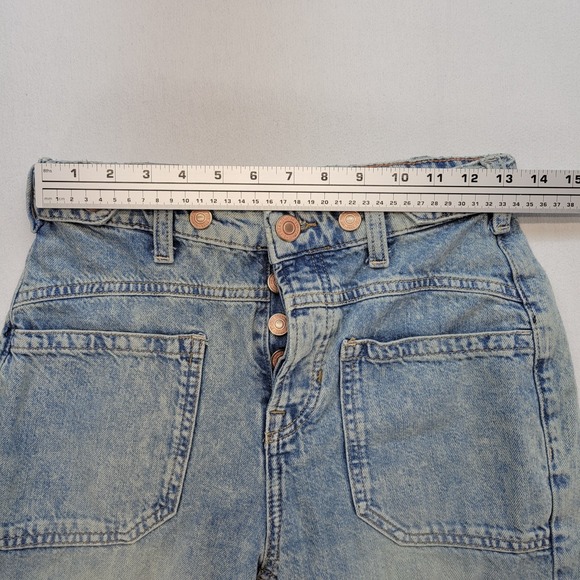 We the Free Jeans Womens 24 Blue Wide Leg High Rise Light Wash Denim - Picture 8 of 11